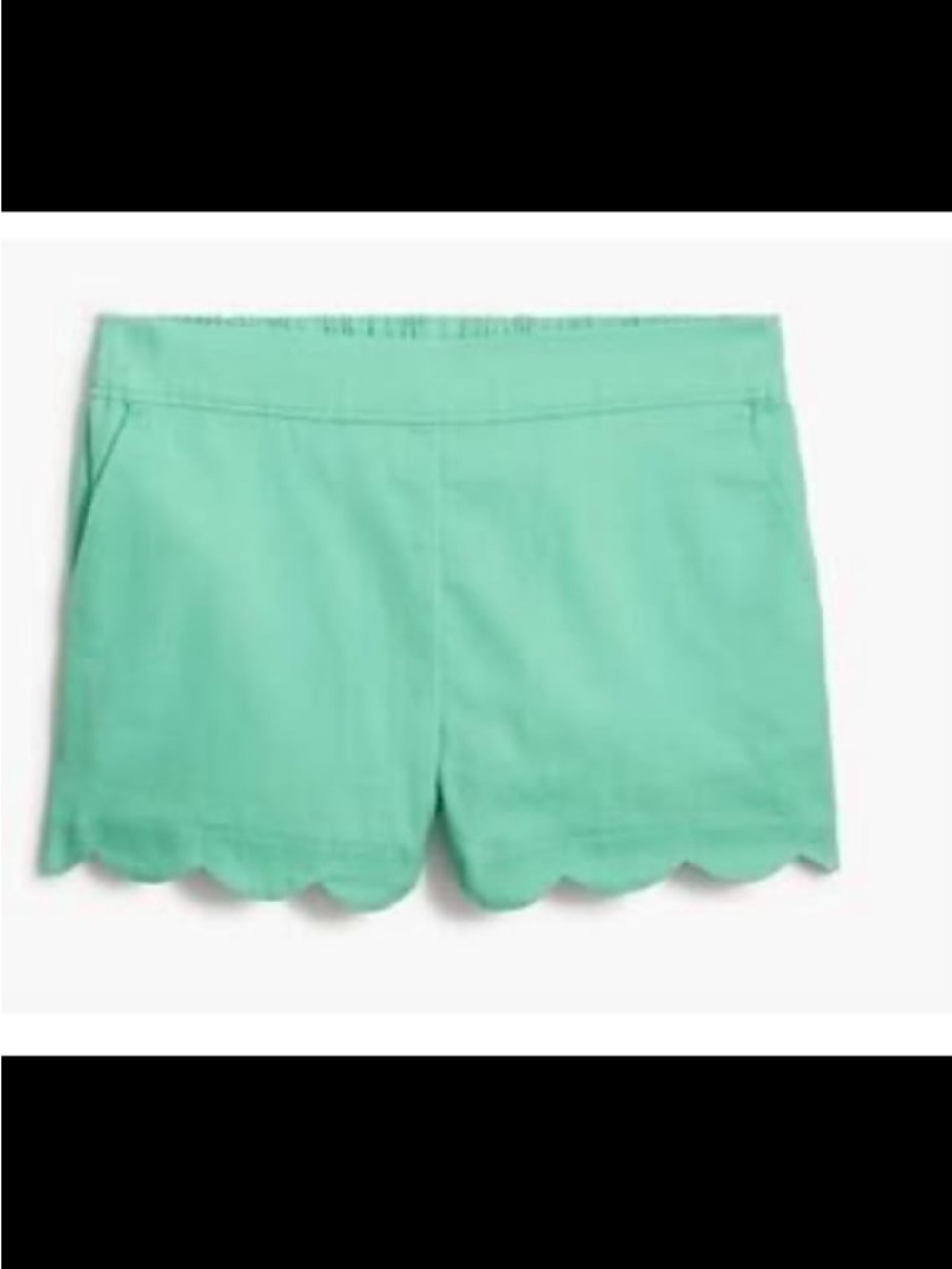 Crewcuts Girls Size 10 Scalloped Hem Chino Shorts - Aqua Mint Green